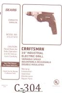 Craftsman-Craftsman 3/8\" Industrial Electric Drill, Owner\'s Manual Year (1993)-315.271410-01